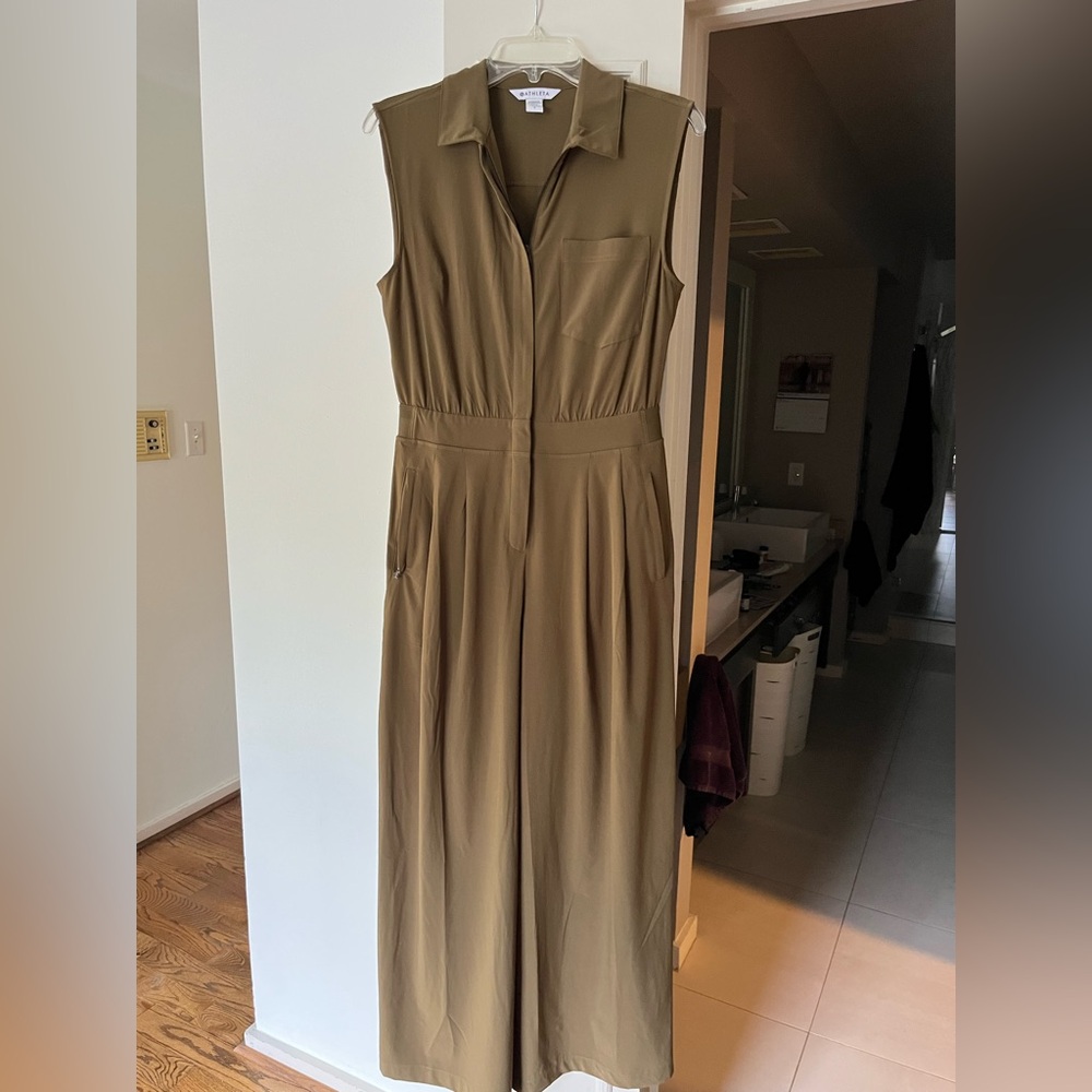 Athleta Olive Green Sleeveless Jumpsuit